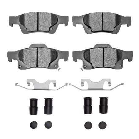 Dynamic Friction Co Heavy Duty Pads and Hardware Kit, For High Speed/Towing/Off-Roading, Low Noise, Low Dust, Rear 1214-1498-01